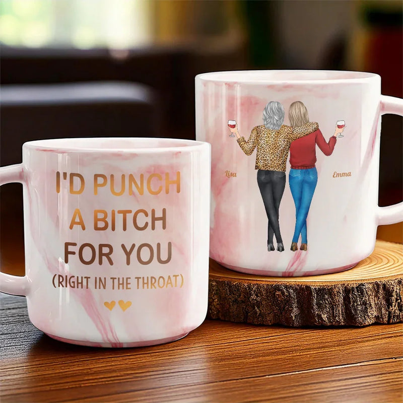 Our Friendship Knows No Distance - Bestie Personalized Custom Marble Mug - Christmas Gift For Best Friends, BFF, Sisters