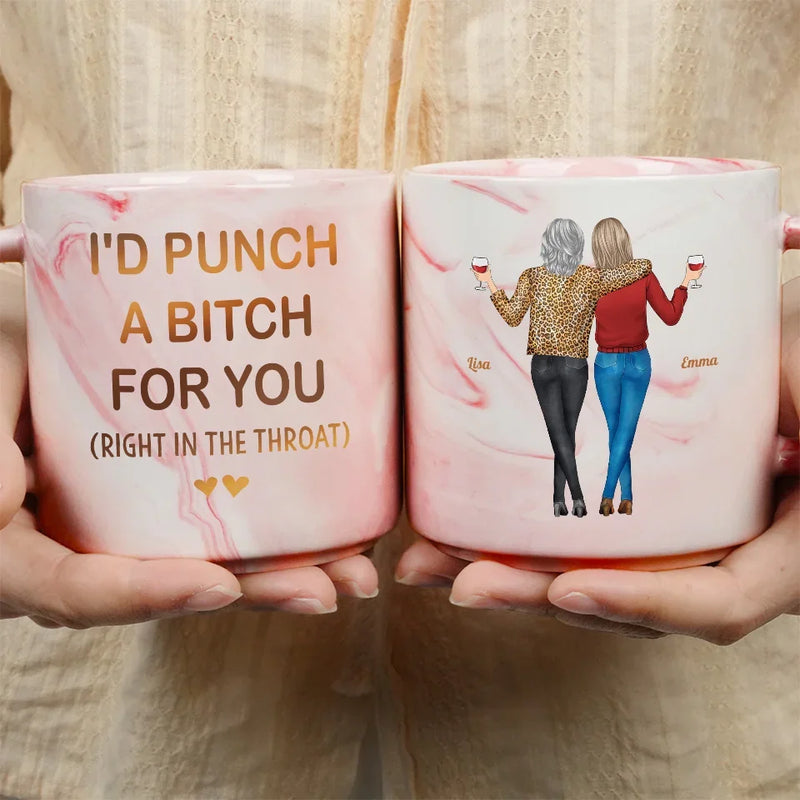 Our Friendship Knows No Distance - Bestie Personalized Custom Marble Mug - Christmas Gift For Best Friends, BFF, Sisters