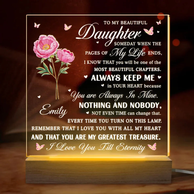 Custom Name Daughter Gifts - Personalized Acrylic LED Light