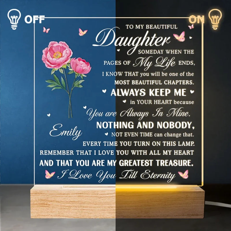 Custom Name Daughter Gifts - Personalized Acrylic LED Light