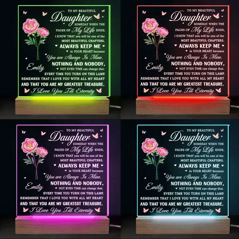 Custom Name Daughter Gifts - Personalized Acrylic LED Light