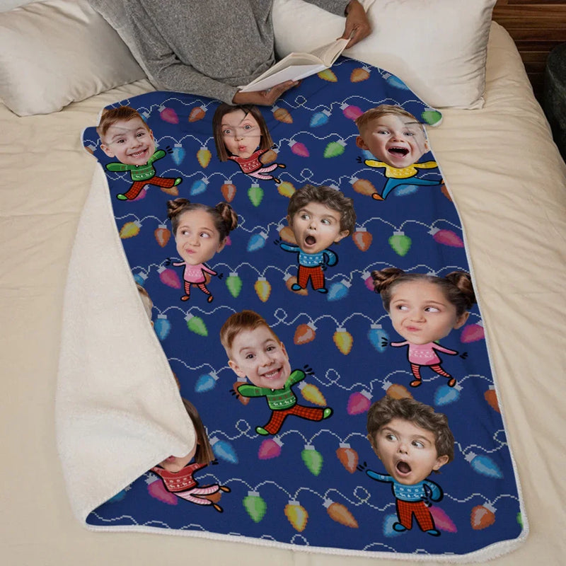 Custom Photo Christmas Gifts for Kids - Personalized Blanket