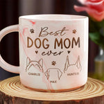 Custom Name Dog Mom Gifts for Dog Lovers - Personalized Marble Mug