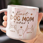 Custom Name Dog Mom Gifts for Dog Lovers - Personalized Marble Mug