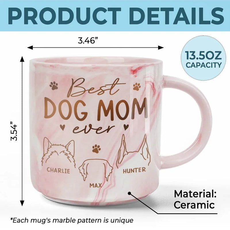 Best Fur Mom Ever - Dog & Cat Personalized Custom Marble Mug - Christmas Gift For Pet Owners, Pet Lovers