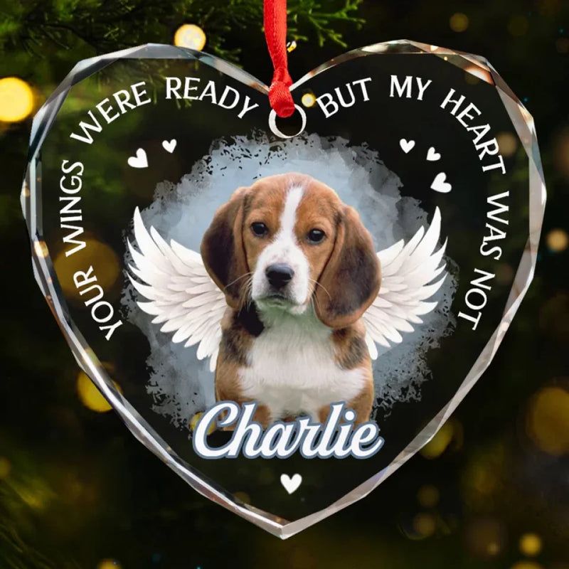 Custom Photo Always By Our Side - Memorial Personalized Custom Heart Glass Ornament - Sympathy Gift, Christmas Gift For Pet Owners, Pet Lovers