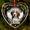 Custom Photo Always By Our Side - Memorial Personalized Custom Heart Glass Ornament - Sympathy Gift, Christmas Gift For Pet Owners, Pet Lovers