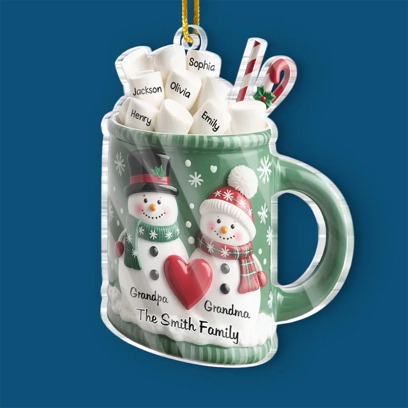 Their Hugs Are The Coziest Gifts Under The Tree - Family Personalized Custom Ornament - Acrylic Custom Shaped - Christmas Gift For Grandma, Grandpa