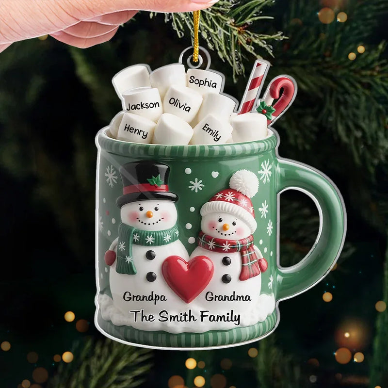 Their Hugs Are The Coziest Gifts Under The Tree - Family Personalized Custom Ornament - Acrylic Custom Shaped - Christmas Gift For Grandma, Grandpa