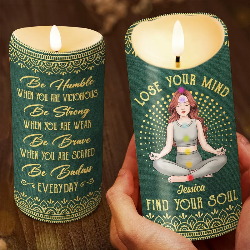 What You Imagine You Create - Yoga Personalized Custom LED Candle - Christmas Gift For Yoga Lovers