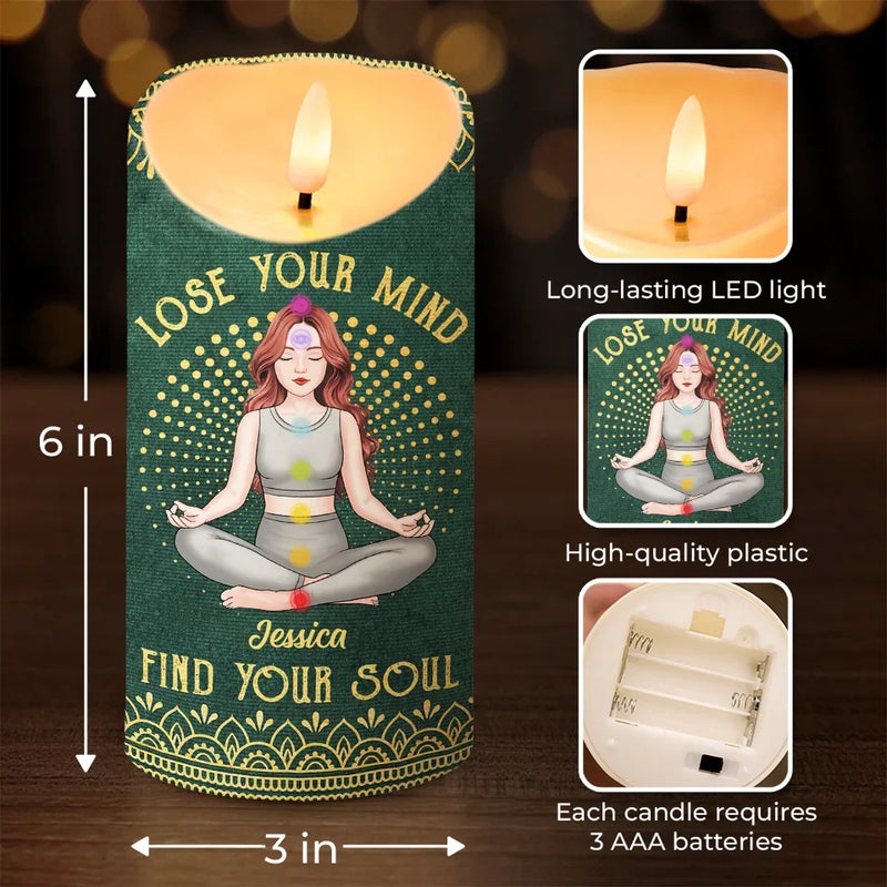 What You Imagine You Create - Yoga Personalized Custom LED Candle - Christmas Gift For Yoga Lovers