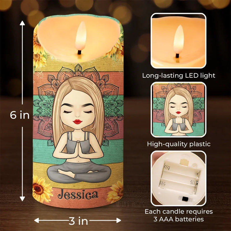 Custom Name Peace Love Light Gifts for Women - Personalized LED Candle