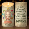 I'm Mostly Peace, Love And Light - Yoga Personalized Custom LED Candle - Christmas Gift For Yoga Lovers