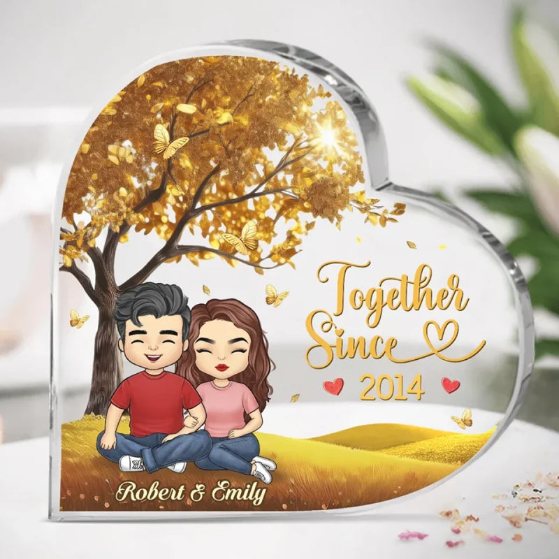 Love Is Best Shared As A Couple
 - Couple Personalized Custom Heart Shaped Acrylic Plaque - Christmas Gift For Husband Wife, Anniversary