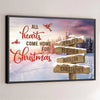 All Hearts Come Home For Christmas - Family Personalized Custom Horizontal Poster - Christmas Gift For Family Members