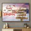 All Hearts Come Home For Christmas - Family Personalized Custom Horizontal Poster - Christmas Gift For Family Members
