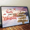 All Hearts Come Home For Christmas - Family Personalized Custom Horizontal Poster - Christmas Gift For Family Members