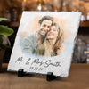 Custom Photo I Love You Forever - Couple Personalized Custom Square Shaped Stone With Stand - Christmas Gift For Husband Wife, Anniversary