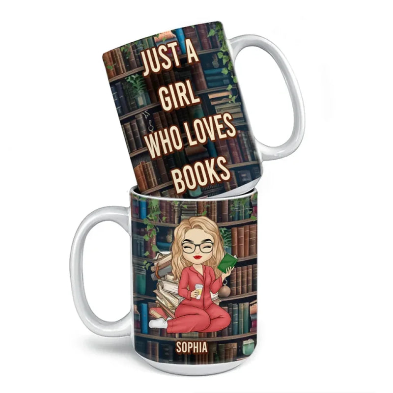 Custom Name Book Lover Gifts for Women - Personalized Mugs