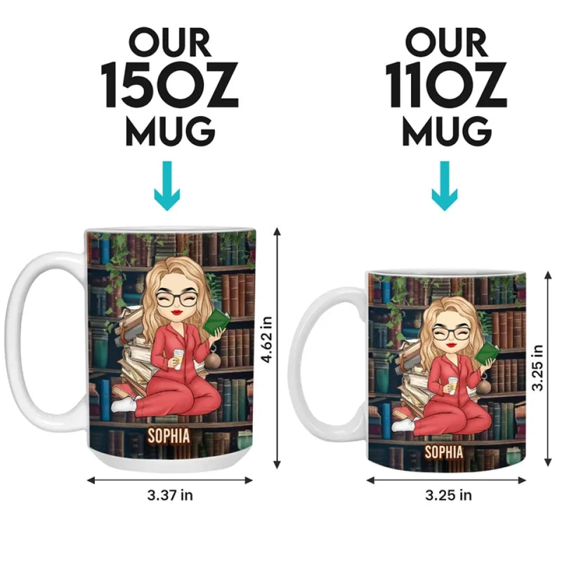 Custom Name Book Lover Gifts for Women - Personalized Mugs