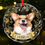 Custom Pet Name Christmas Gifts for Dog Lovers - Personalized Glass Ornament