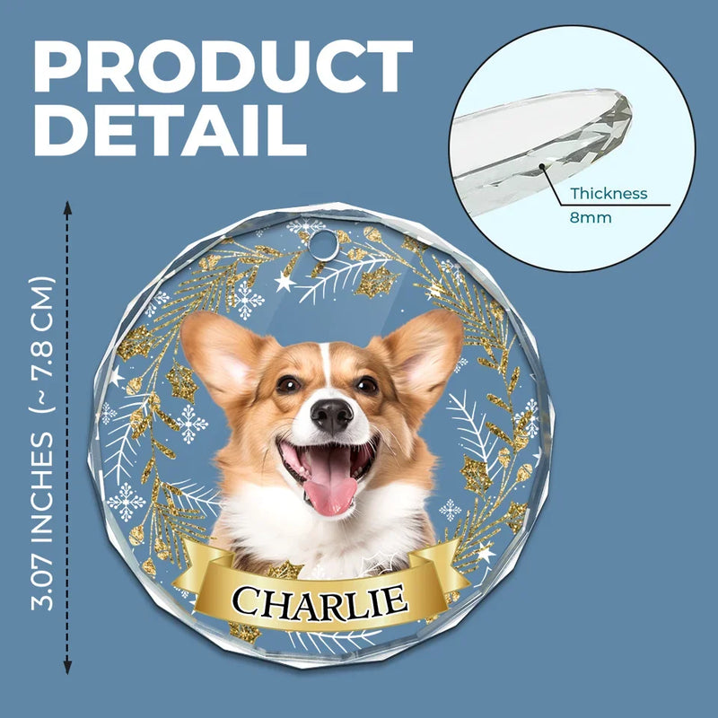 Custom Photo You Put The Merry In My Christmas - Dog & Cat Personalized Custom Circle Glass Ornament - Christmas Gift For Pet Owners, Pet Lovers