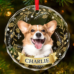 Custom Pet Name Christmas Gifts for Dog Lovers - Personalized Glass Ornament