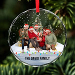 Custom Family Photo Christmas Gifts - Personalized Glass Ornament