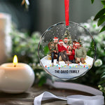 Custom Family Photo Christmas Gifts - Personalized Glass Ornament