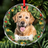 Custom Photo A Dog Wags Its Tail With Its Heart - Dog & Cat Personalized Custom Circle Glass Ornament - Christmas Gift For Pet Owners, Pet Lovers