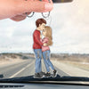 Love Is A Journey Best Traveled Together - Couple Personalized Custom Car Ornament - Acrylic Custom Shaped - Gift For Husband Wife, Anniversary