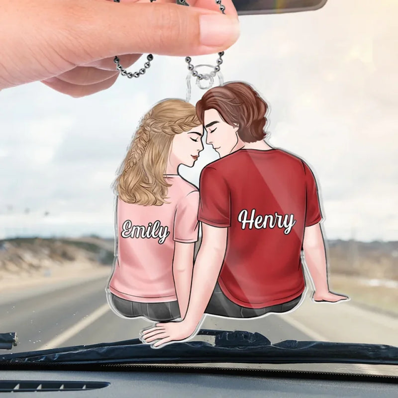 Custom Name Couple Gifts - Personalized Car Ornament