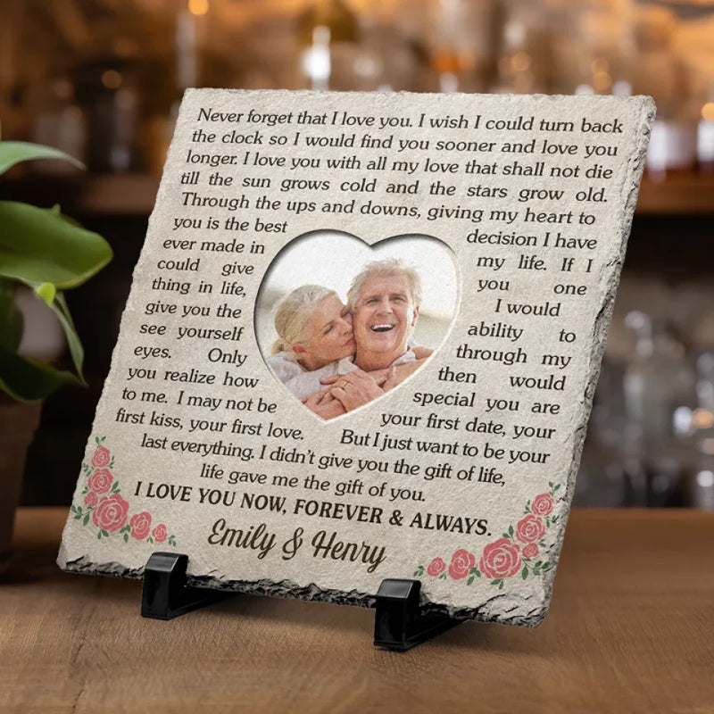 Custom Photo In All The World, There Is No Love For You Like Mine - Couple Personalized Custom Square Shaped Stone With Stand - Christmas Gift For Husband Wife, Anniversary