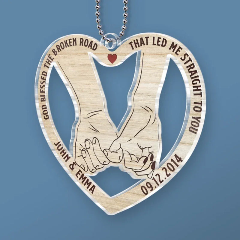 Custom Name Anniversary Gifts for Couples - Personalized Car Ornament