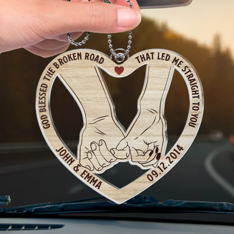 Custom Name Anniversary Gifts for Couples - Personalized Car Ornament