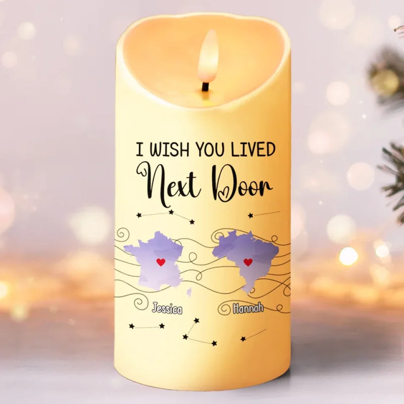 Custom Name Long Distance Friendship Gifts - Personalized LED Candle