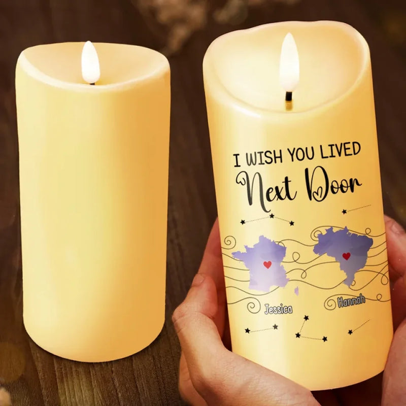 Custom Name Long Distance Friendship Gifts - Personalized LED Candle