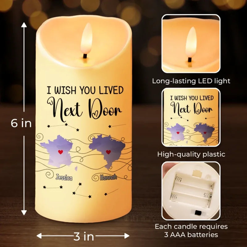 Custom Name Long Distance Friendship Gifts - Personalized LED Candle