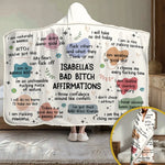 Custom Name Bad Bitch Affirmation Gifts for Women - Personalized Snuggle Blanket