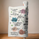 Custom Name Bad Bitch Affirmation Gifts for Women - Personalized Snuggle Blanket