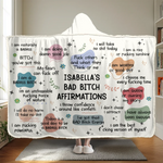 Custom Name Bad Bitch Affirmation Gifts for Women - Personalized Snuggle Blanket