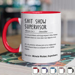 Custom Name Shit Show Supervisor Gifts - Personalized Accent Mugs