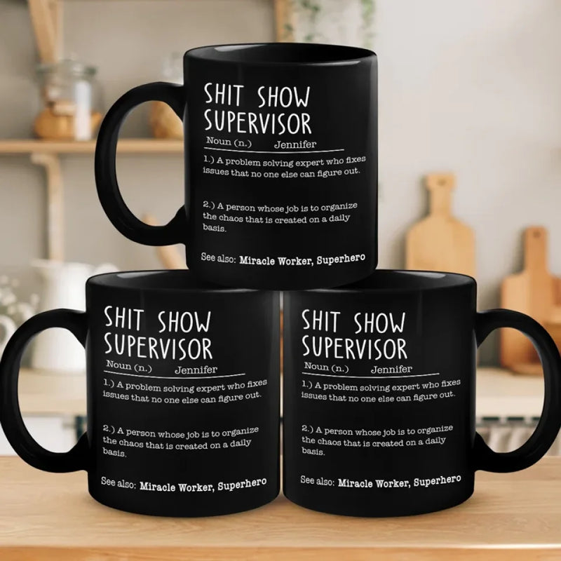 Creating Magic With My Coworker - Coworker Personalized Custom Black Mug - Christmas Gift For Coworkers, Work Friends, Colleagues