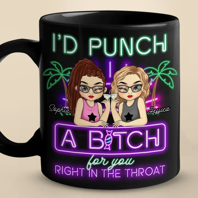 Good Vibes And Better Drinks - Bestie Personalized Custom Black Mug - Christmas Gift For Best Friends, BFF, Sisters