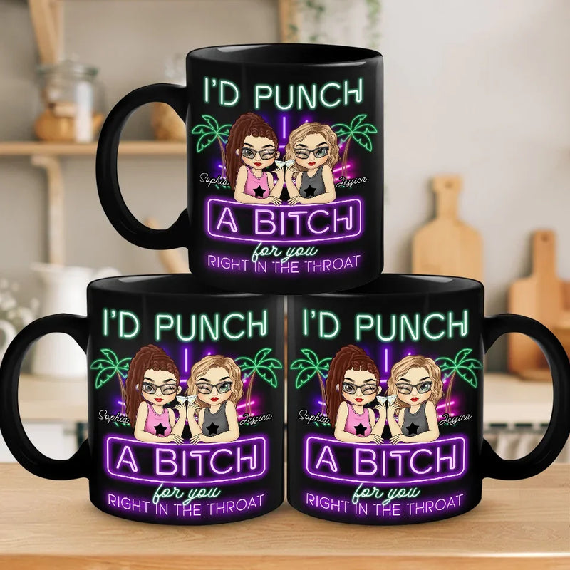Good Vibes And Better Drinks - Bestie Personalized Custom Black Mug - Christmas Gift For Best Friends, BFF, Sisters