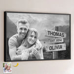 Custom Photo Couple Gifts With Names and Year - Personalized Poster