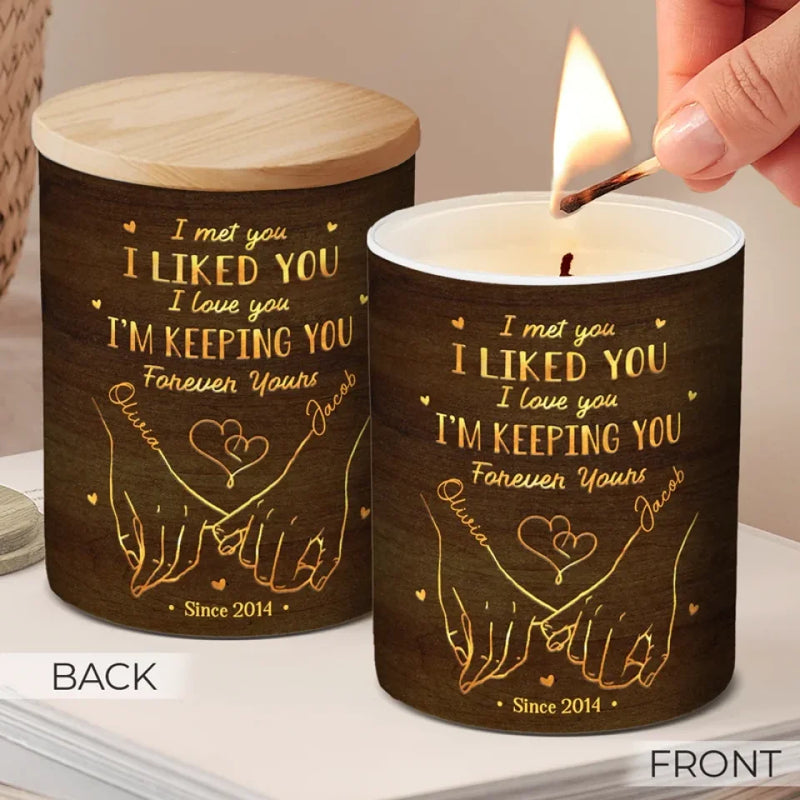 Love Gets Better With Time - Couple Personalized Custom Smokeless Scented Candle - Christmas Gift For Husband Wife, Anniversary