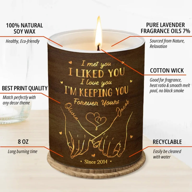Love Gets Better With Time - Couple Personalized Custom Smokeless Scented Candle - Christmas Gift For Husband Wife, Anniversary