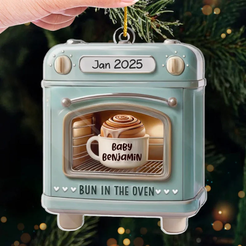 Eagerly Awaiting Our Little One - Family Personalized Custom Ornament - Acrylic Custom Shaped - Christmas Gift For Baby Kids, Newborn Baby