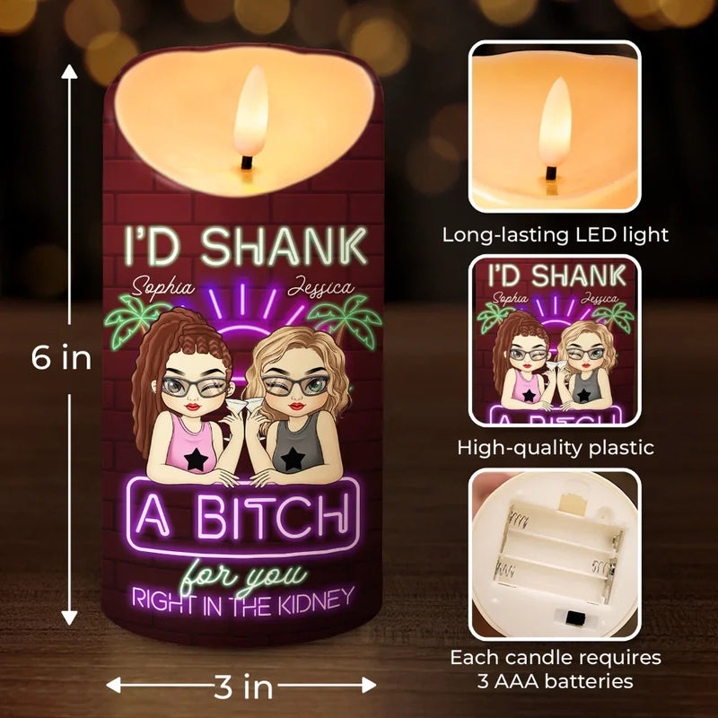 On Our Worst Behavior - Bestie Personalized Custom LED Candle - Christmas Gift For Best Friends, BFF, Sisters